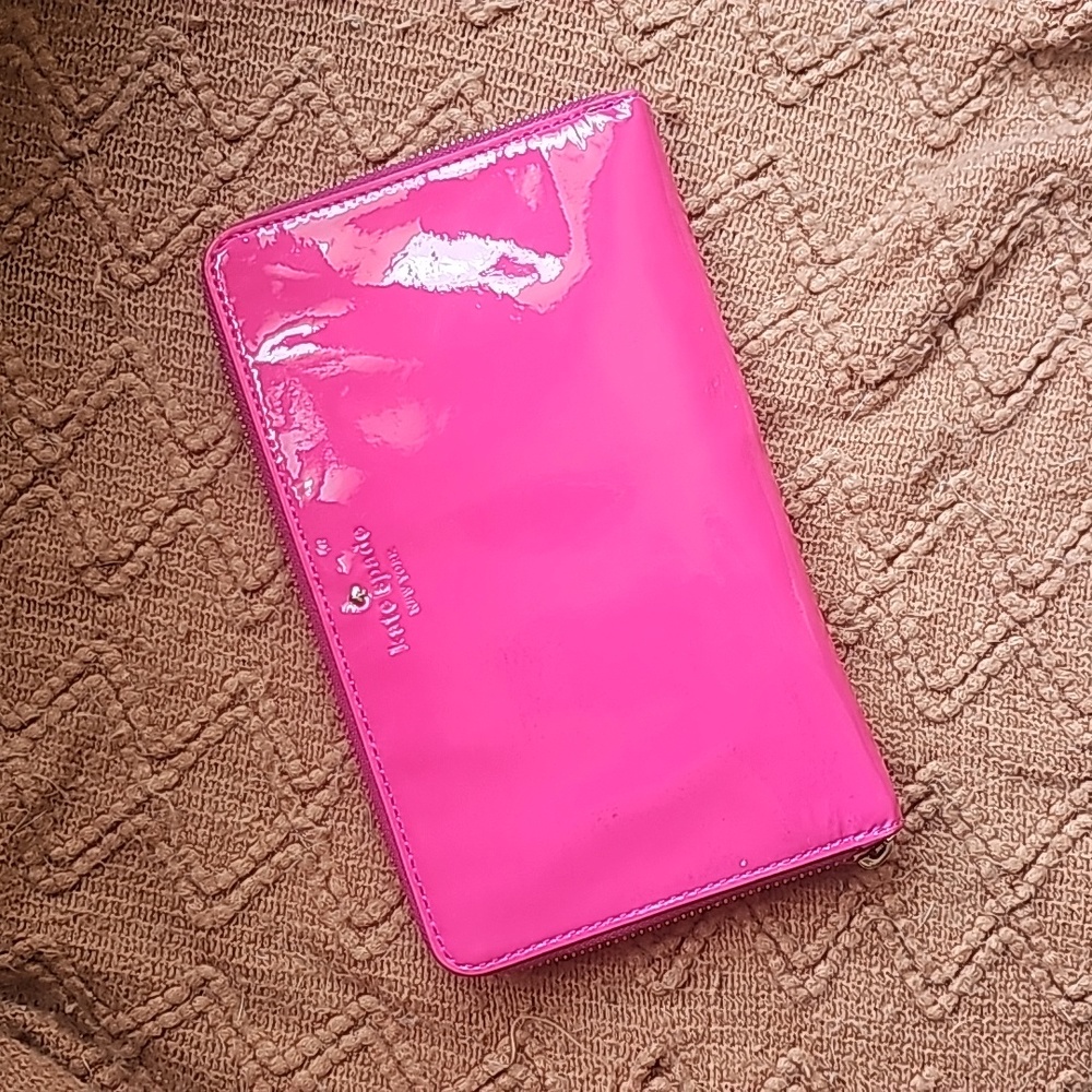 Kate Spade Patent Leather Wallet Clutch Fuschia